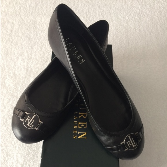 Lauren Ralph Lauren Shoes | Lauren by Ralph Lauren Alfie Black Flats | Color: Black/Silver | Size: 7.5 | Senoritag's Closet